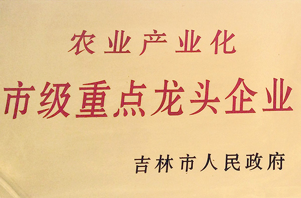 農(nóng)業(yè)產(chǎn)業(yè)化-市級重點(diǎn)龍頭企業(yè)-吉林市人民政府頒發(fā)